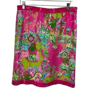 Lily Pulitzer  Pink Jungle Jam Corduroy with Velvet Waist & Hem Size 12